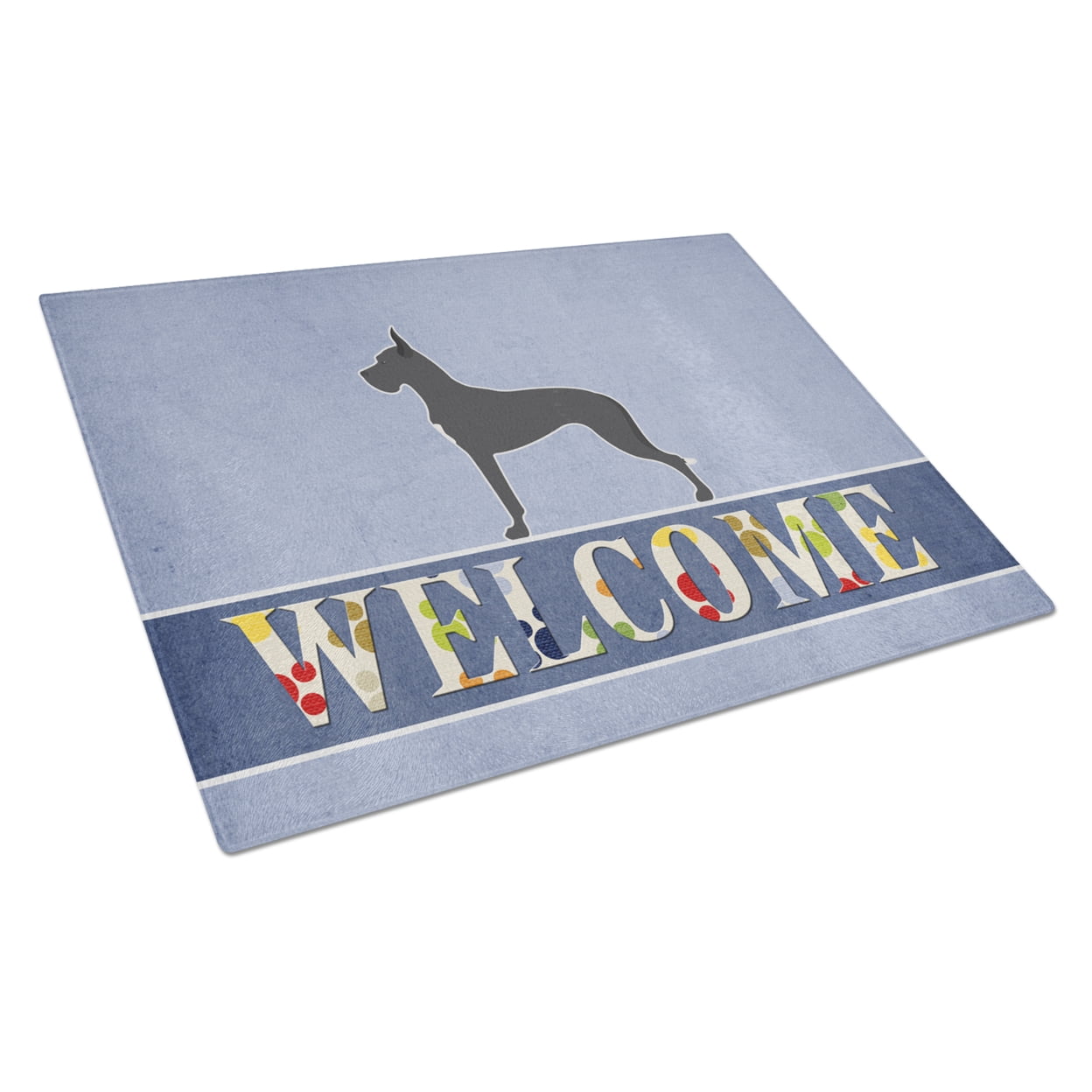 BB5579LCB Great Dane Welcome Glass Cutting Board - Large