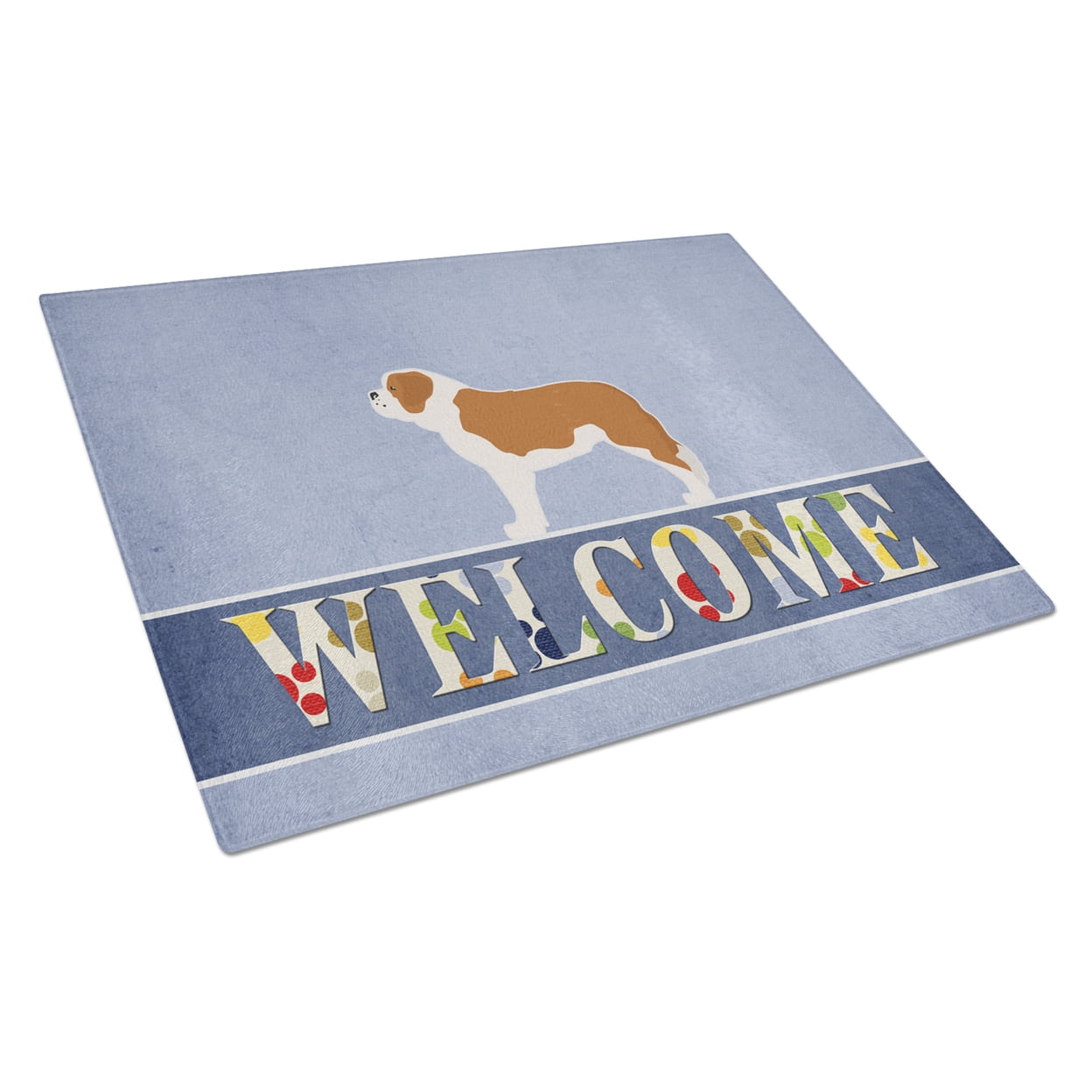 Saint Bernard Welcome Glass Cutting Board - Large