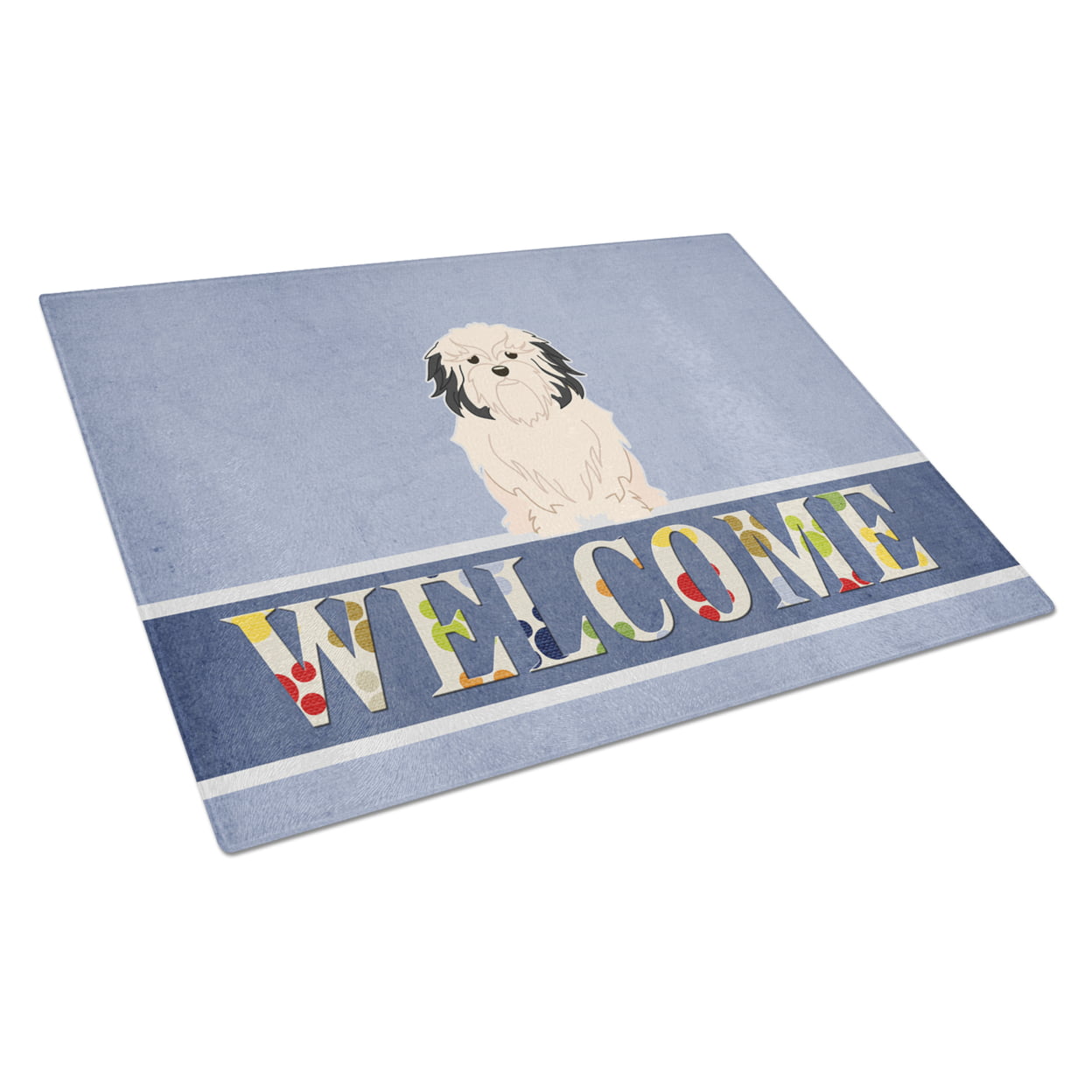 Lowchen Welcome Glass Cutting Board - Large