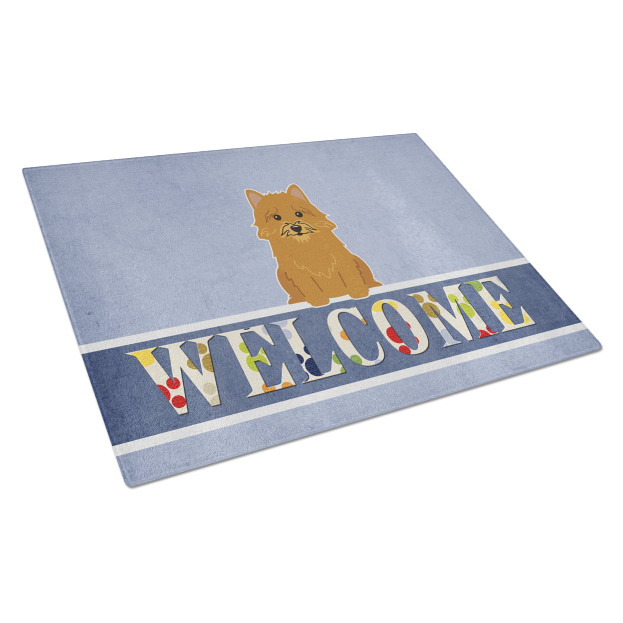 Norwich Terrier Welcome Glass Cutting Board - Large