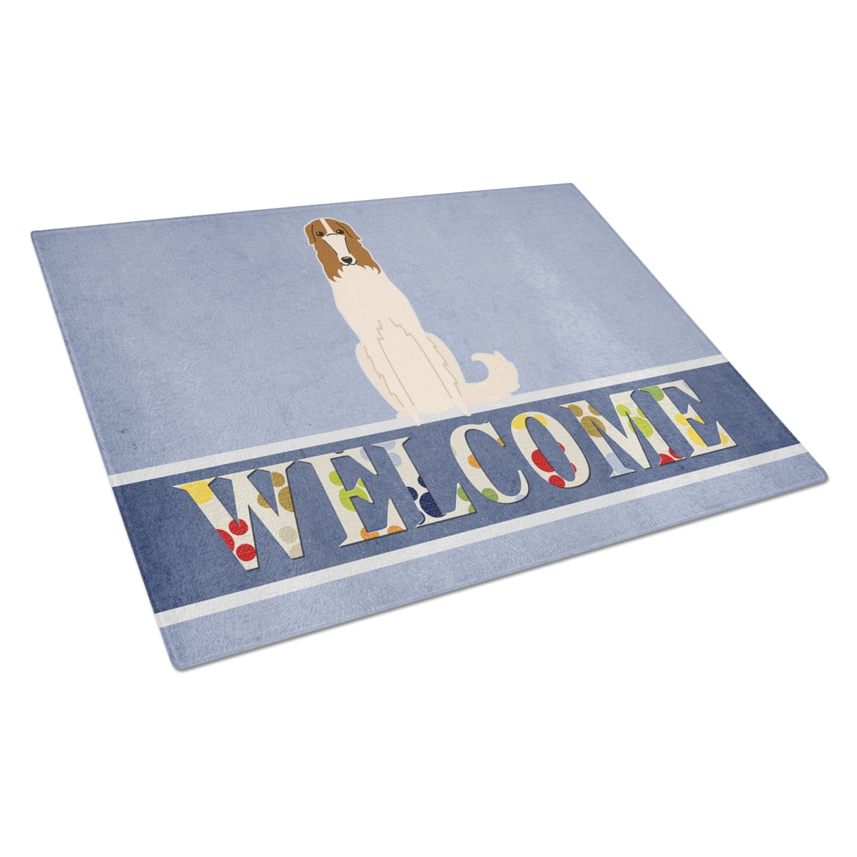 Picture of Carolines Treasures BB5604LCB Borzoi Welcome Glass Cutting Board - Large