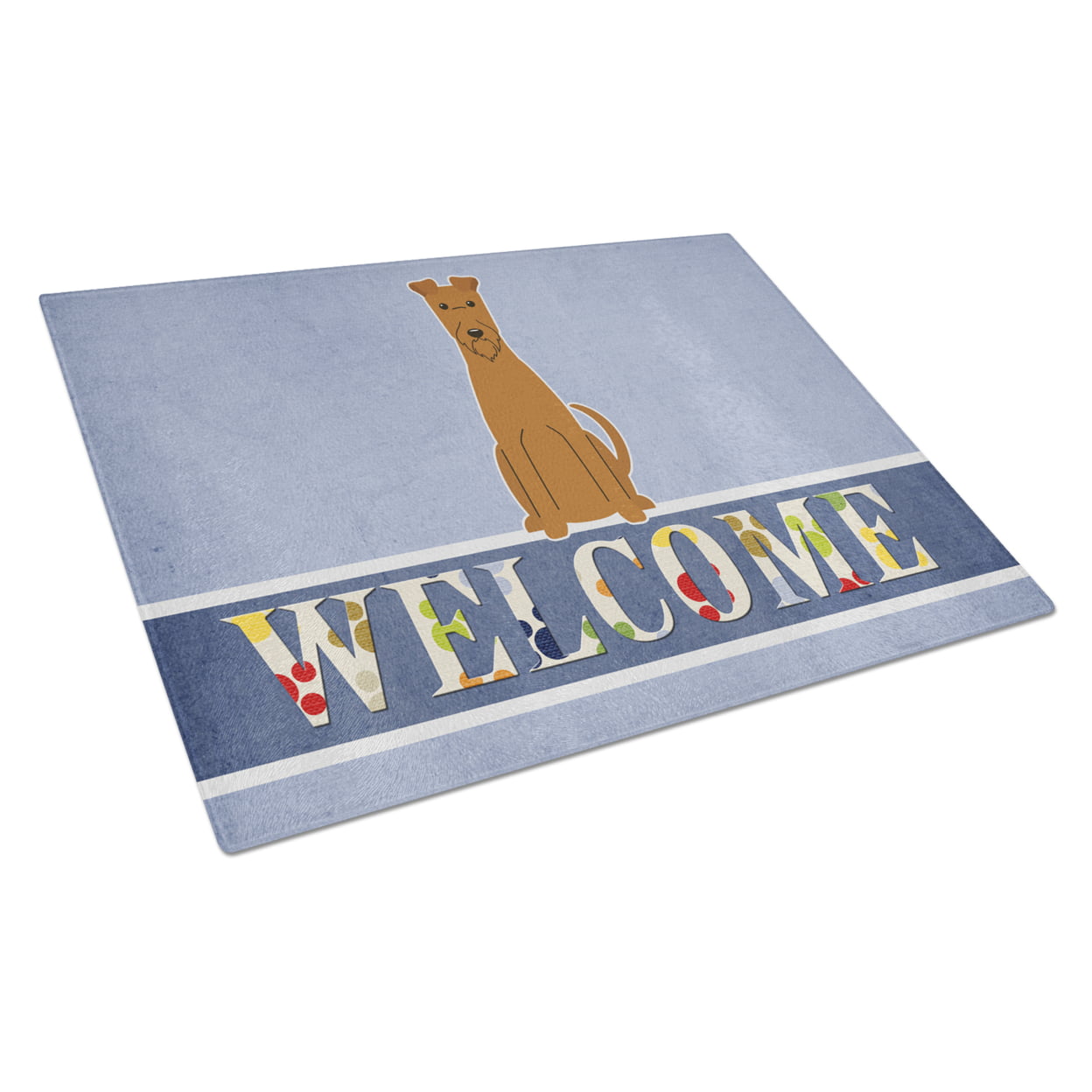 Irish Terrier Welcome Glass Cutting Board - Large