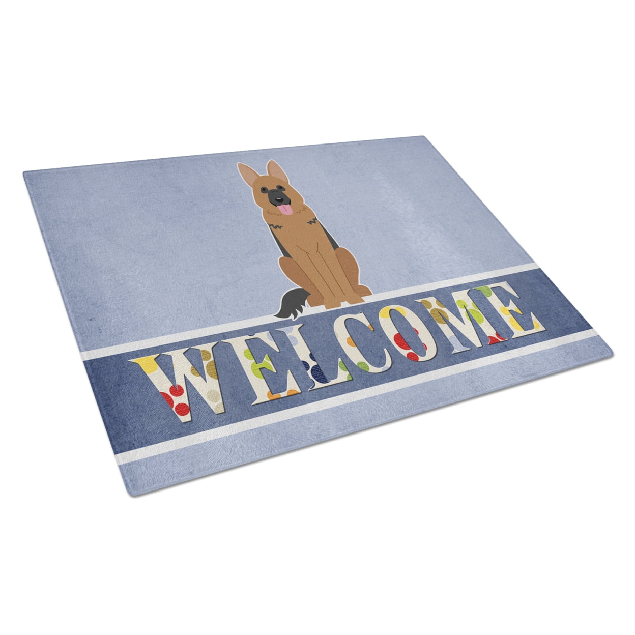 German Shepherd Welcome Glass Cutting Board - Large