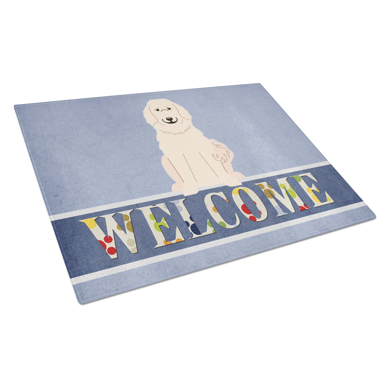 Great Pyrenese Welcome Glass Cutting Board - Large