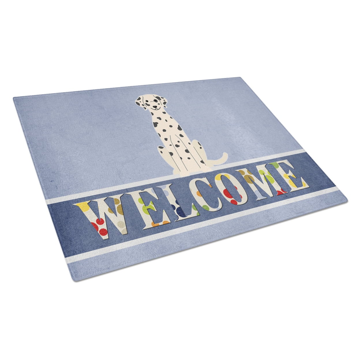 Dalmatian Welcome Glass Cutting Board - Large
