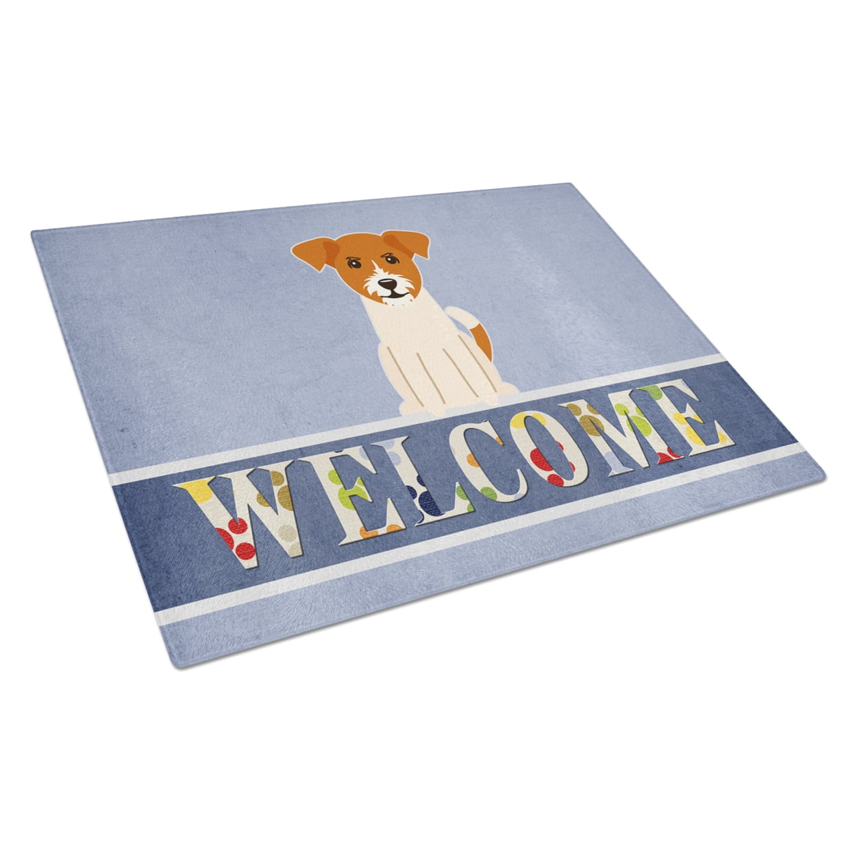Jack Russell Terrier Welcome Glass Cutting Board - Large