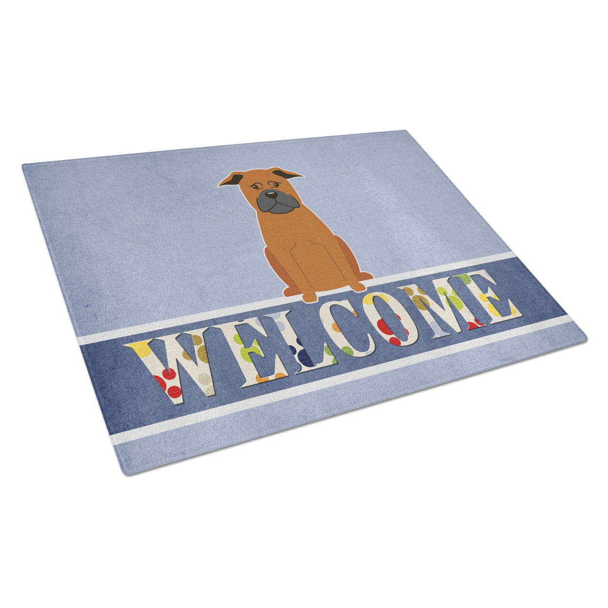 Chinese Chongqing Dog Welcome Glass Cutting Board - Large