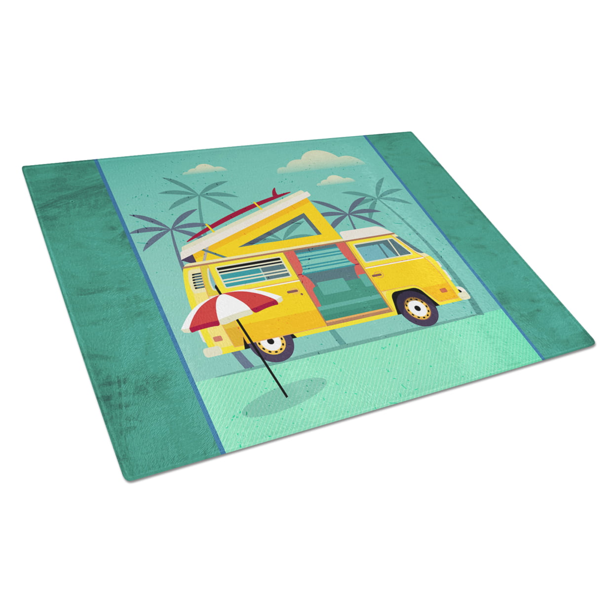 Greatest Adventure Camper Van Glass Cutting Board - Large