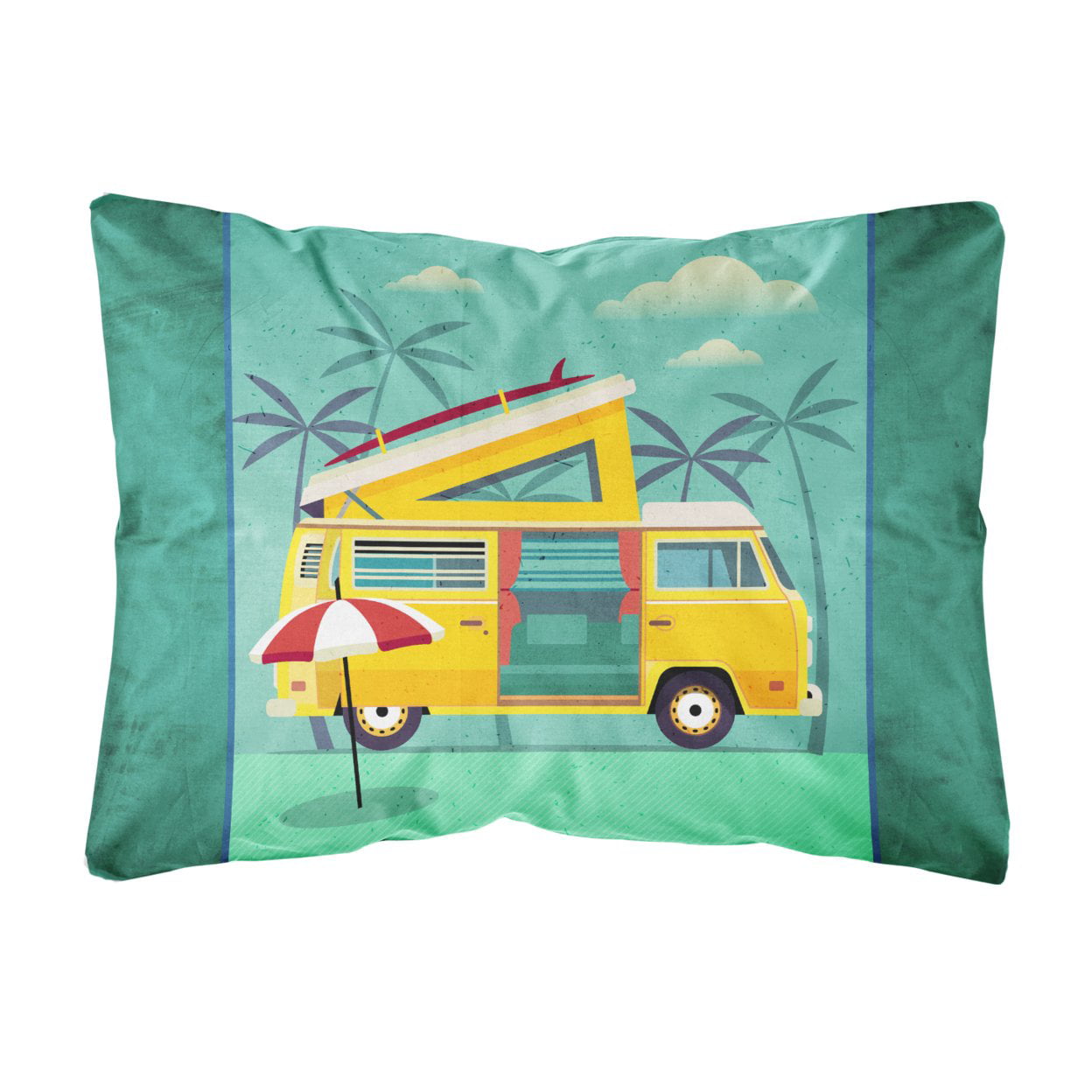 Greatest Adventure Camper Van Canvas Fabric Decorative Pillow