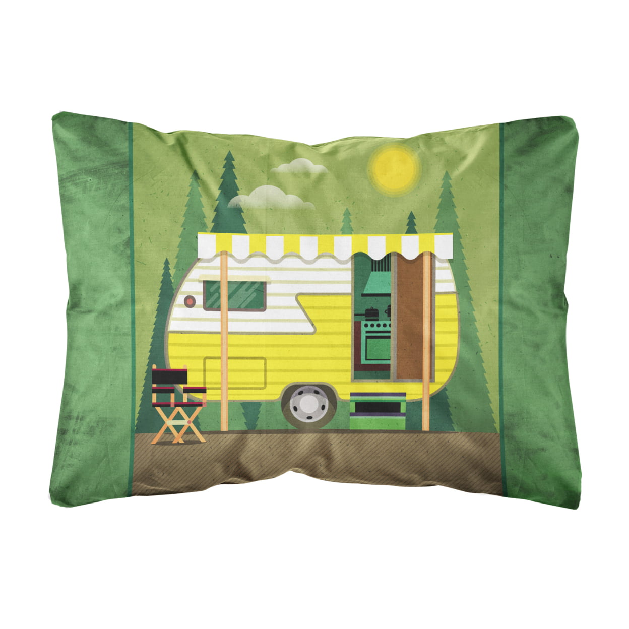 Greatest Adventure Retro Camper Canvas Fabric Decorative Pillow