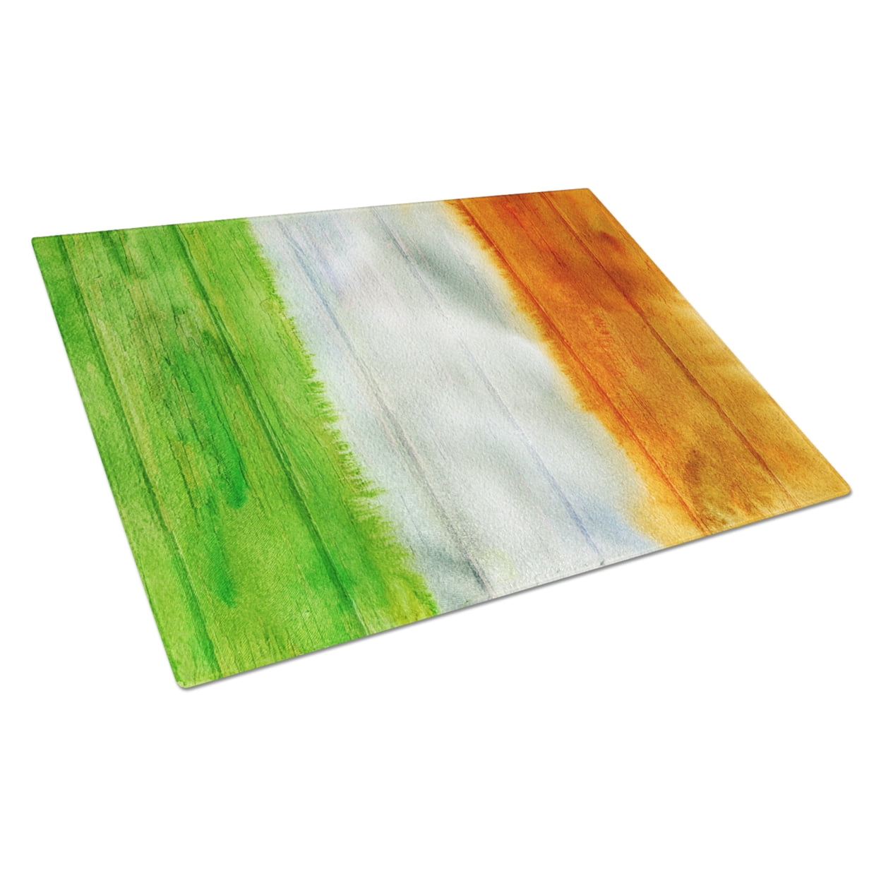 Irish Flag on Wood Glass Cutting Board - Large