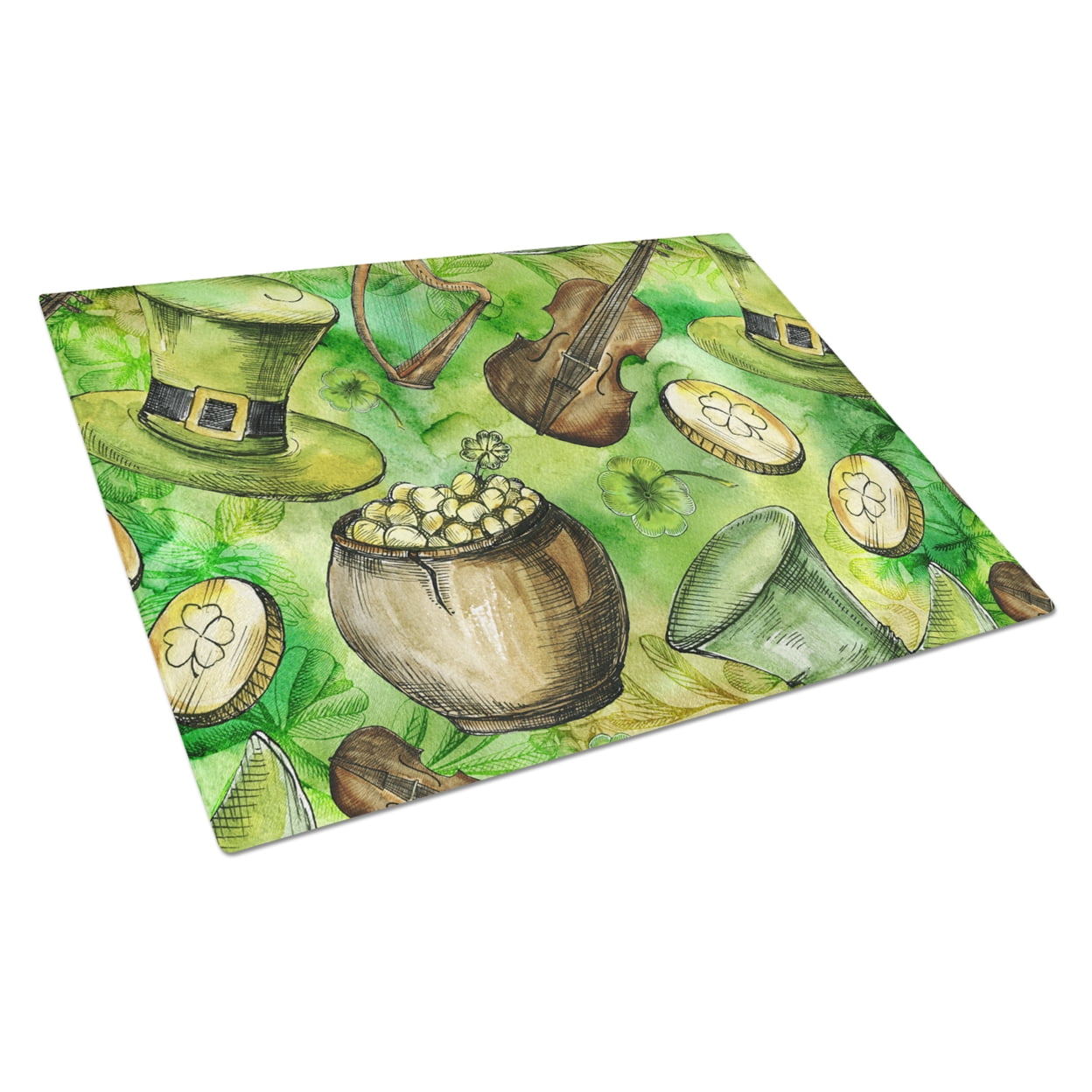 Luck of the Irish Glass Cutting Board - Large
