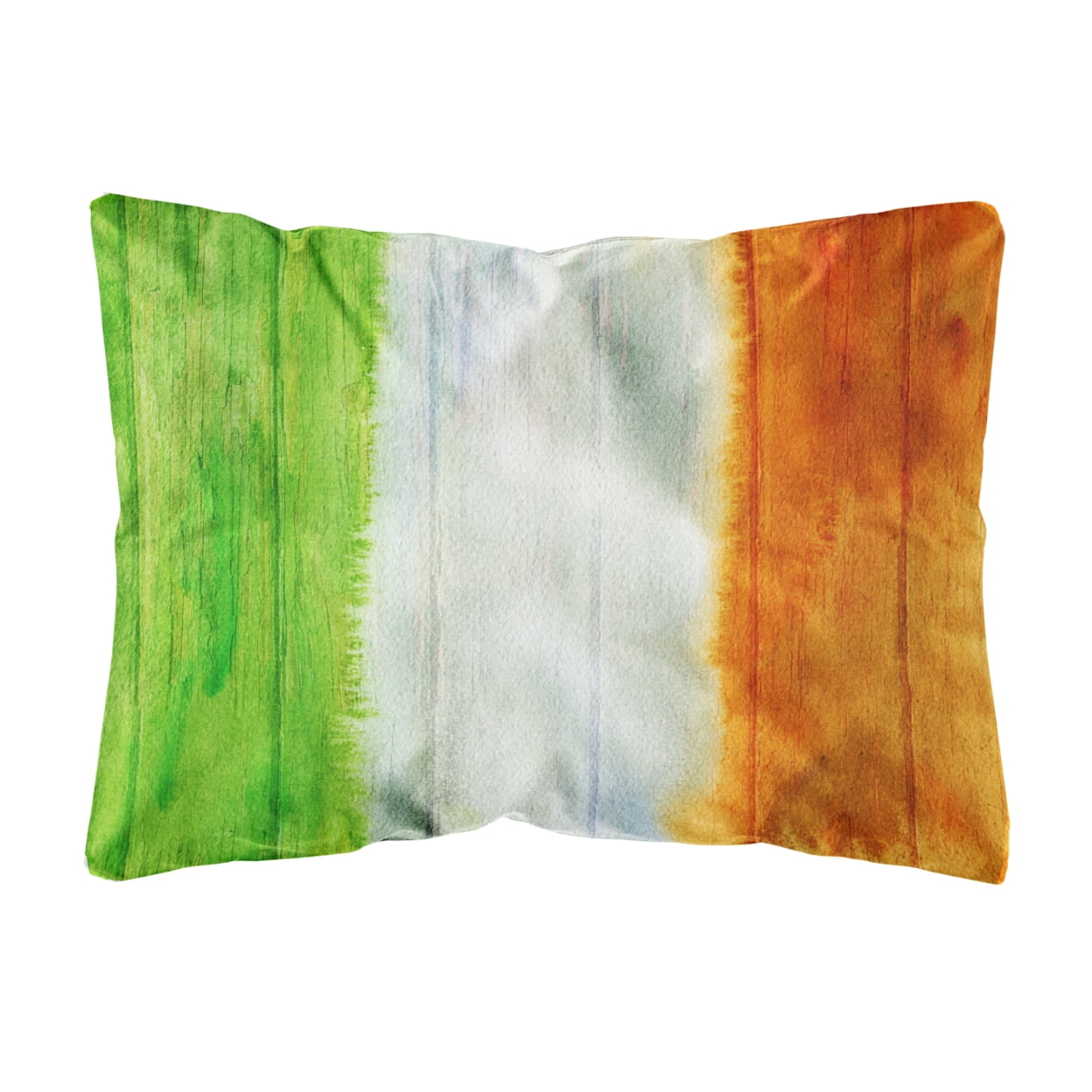 Irish Flag on Wood Canvas Fabric Decorative Pillow