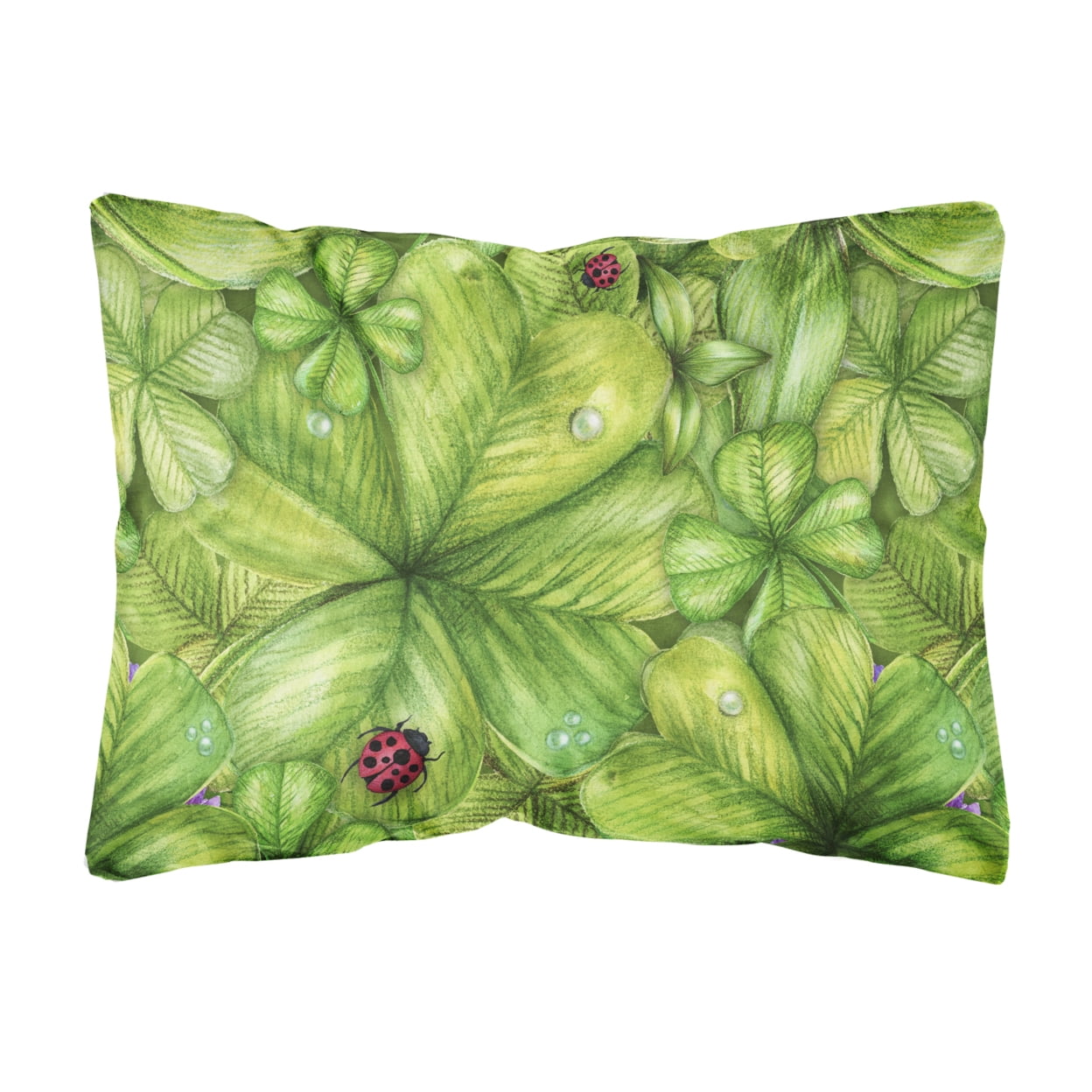 Shamrocks & Lady Bugs Canvas Fabric Decorative Pillow
