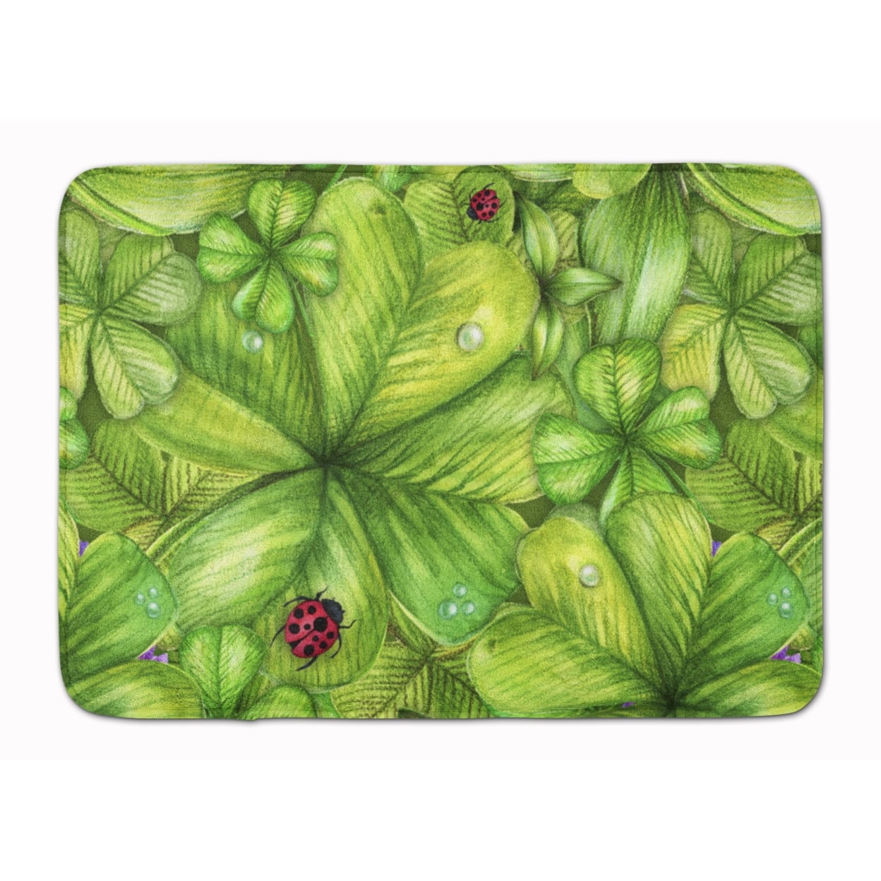 BB5754RUG Shamrocks & Lady Bugs Machine Washable Memory Foam Mat