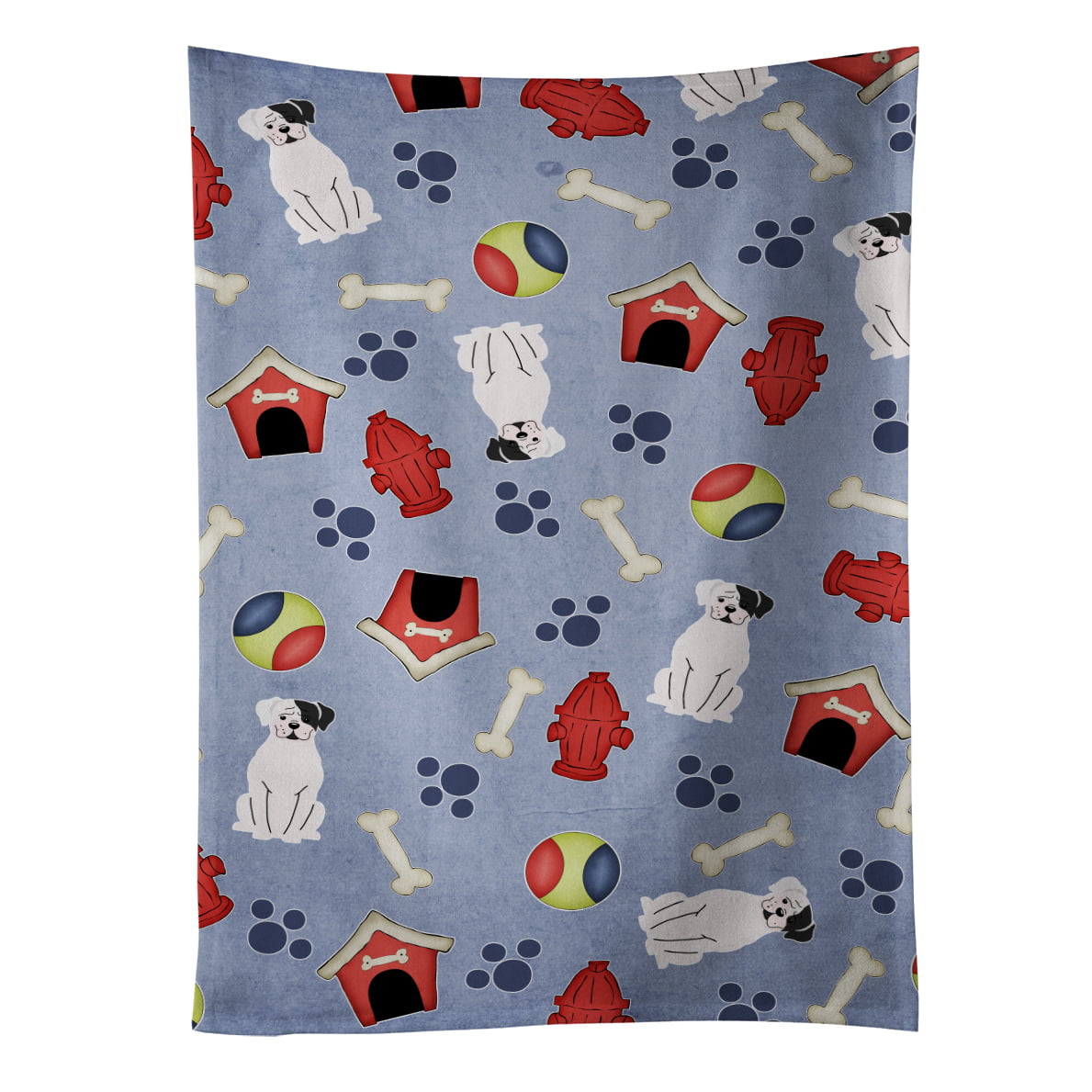 Picture of Carolines Treasures BB2727KTWL Dog House Collection White Boxer Cooper Kitchen Towel