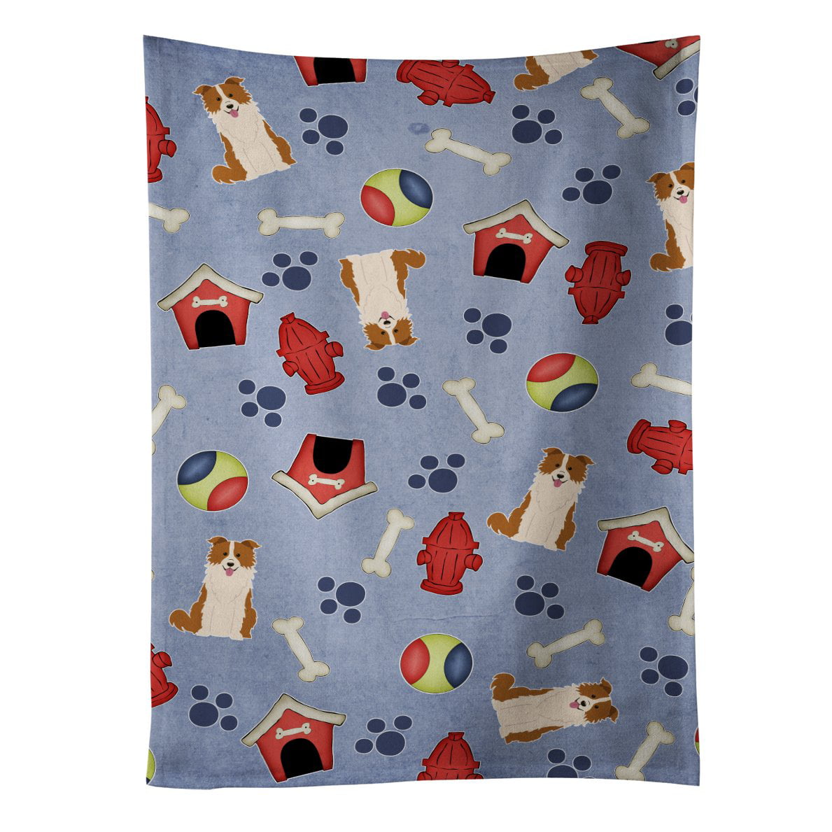 Picture of Carolines Treasures BB2732KTWL Dog House Collection Border Collie Red White Kitchen Towel