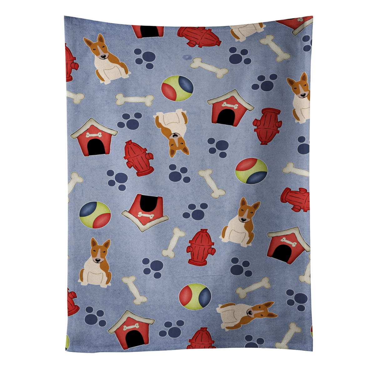Picture of Carolines Treasures BB2748KTWL Dog House Collection Bull Terrier Red White Kitchen Towel