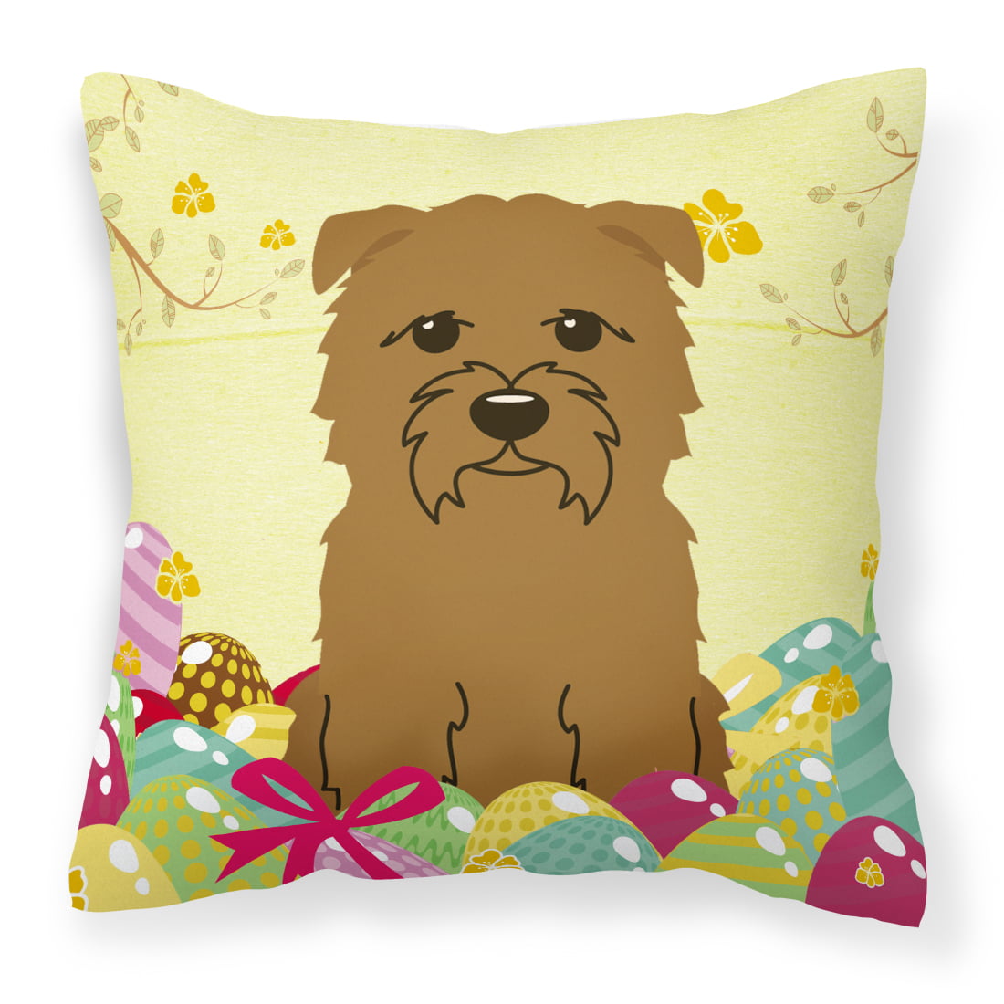 Easter Eggs Glen of Imal Tan Fabric Decorative Pillow