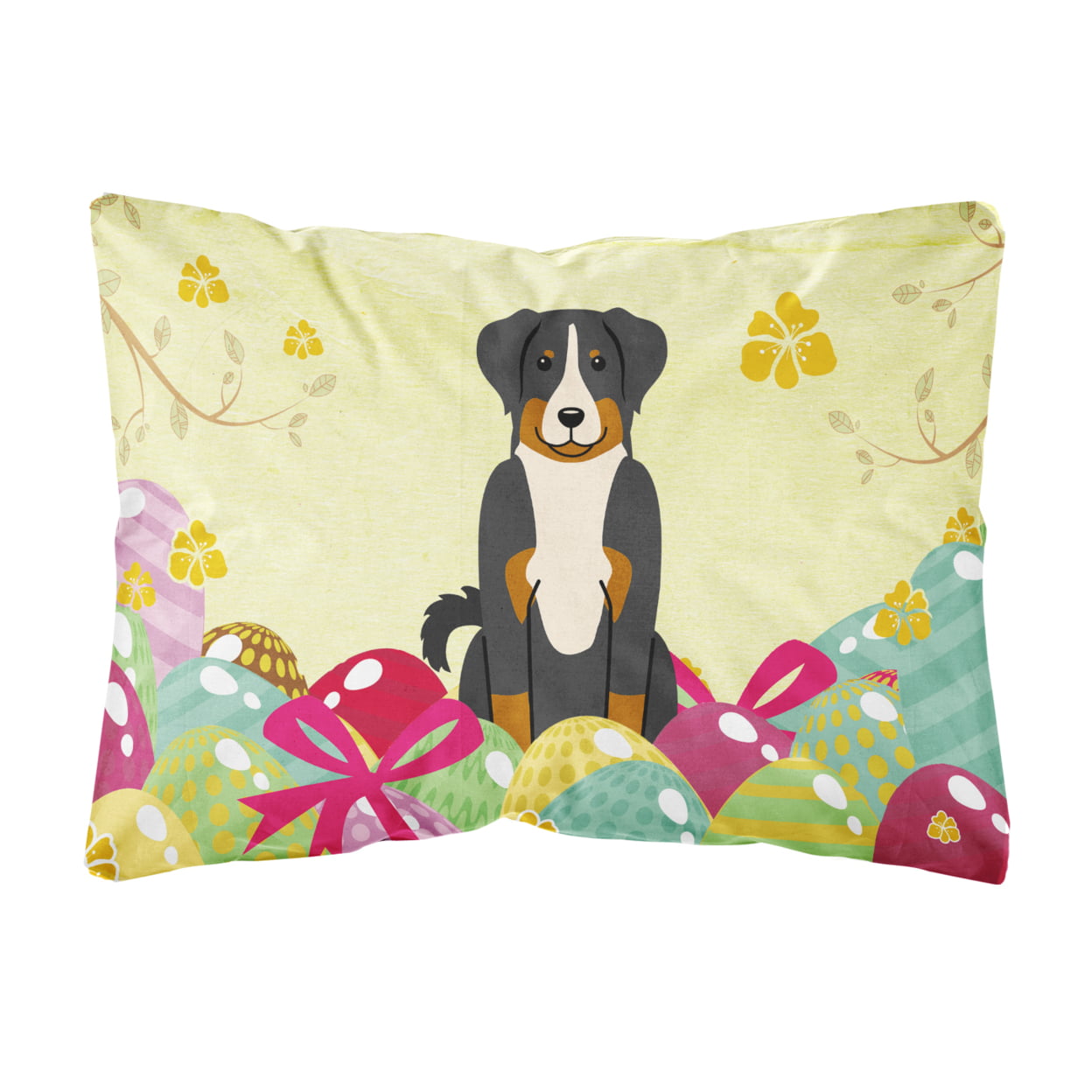 Easter Eggs Appenzeller Sennenhund Canvas Fabric Decorative Pillow