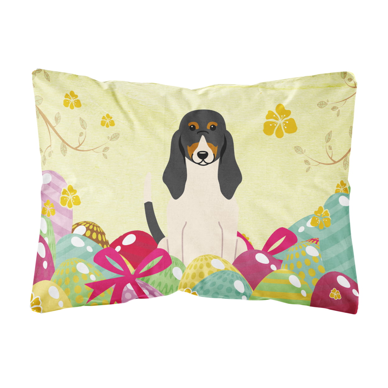 Easter Eggs Swiss Hound Canvas Fabric Decorative Pillow