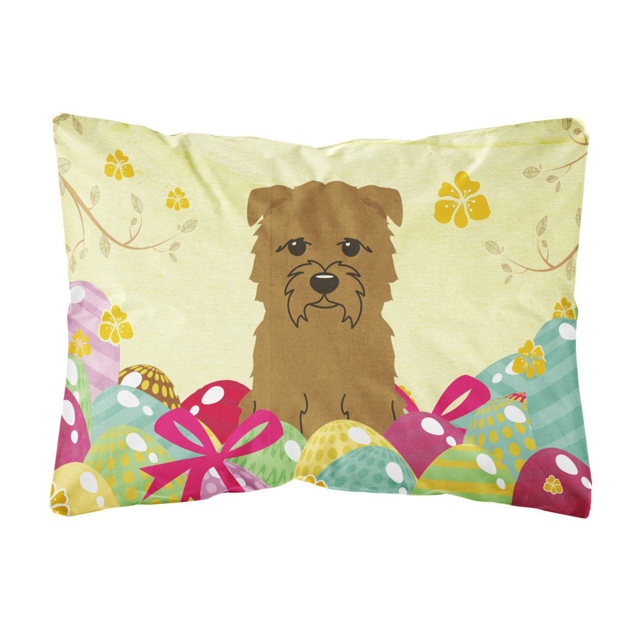 Easter Eggs Glen of Imal Tan Canvas Fabric Decorative Pillow