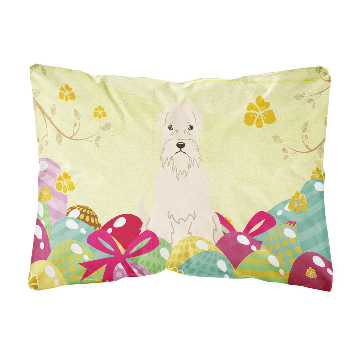 Easter Eggs Soft Coated Wheaten Terrier Canvas Fabric Decorative Pillow