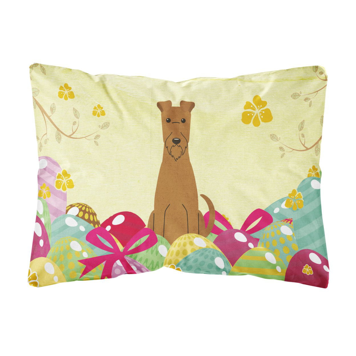 Easter Eggs Irish Terrier Canvas Fabric Decorative Pillow