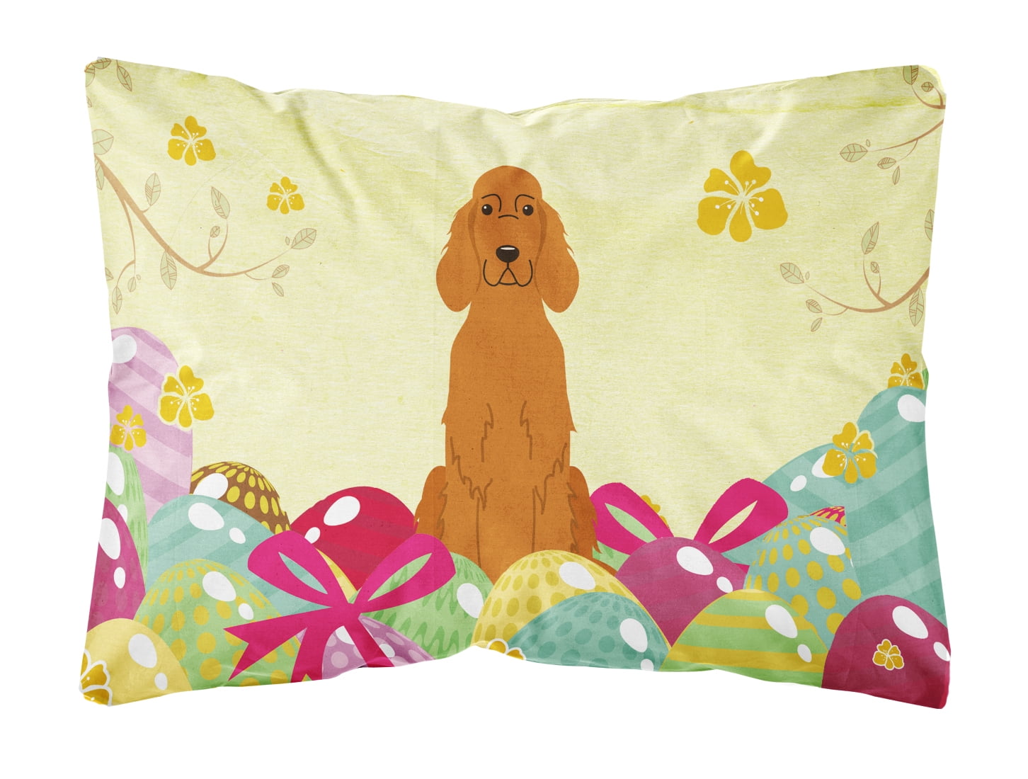 Easter Eggs Irish Setter Canvas Fabric Decorative Pillow