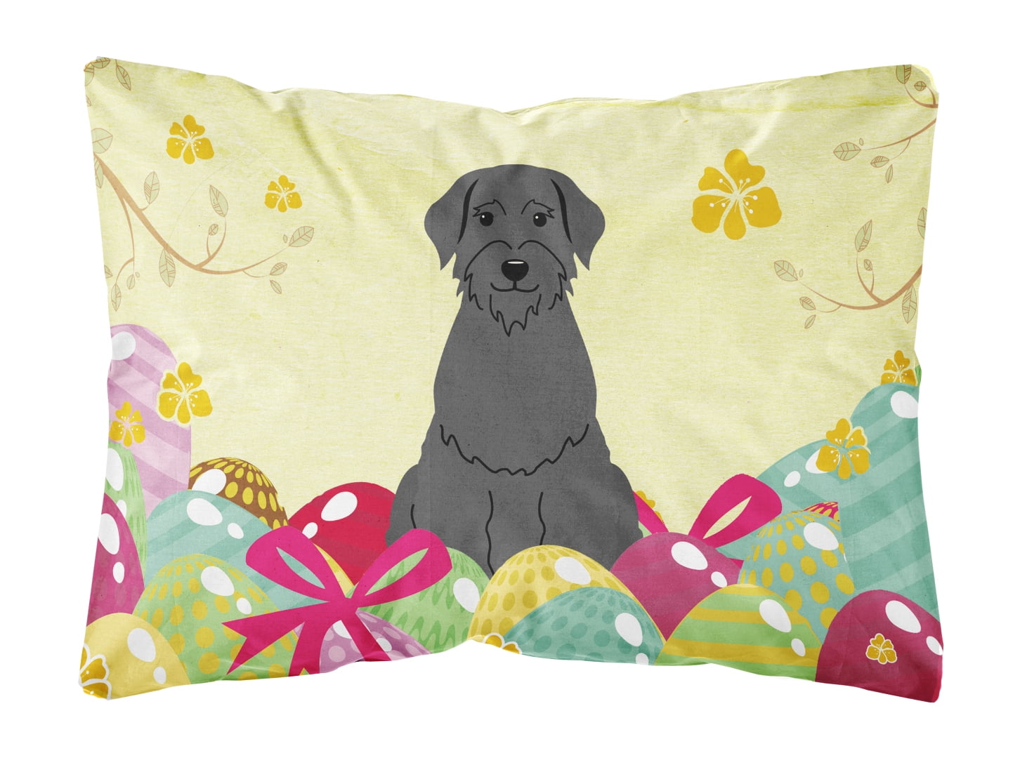 Easter Eggs Giant Schnauzer Canvas Fabric Decorative Pillow
