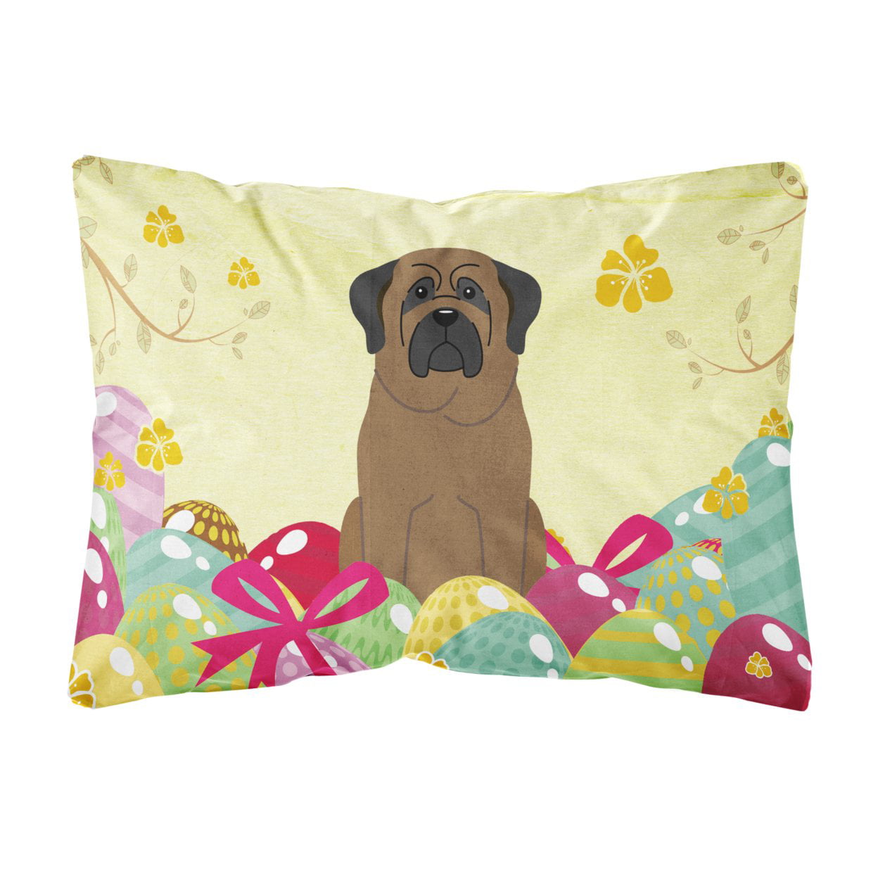 Easter Eggs Bullmastiff Canvas Fabric Decorative Pillow