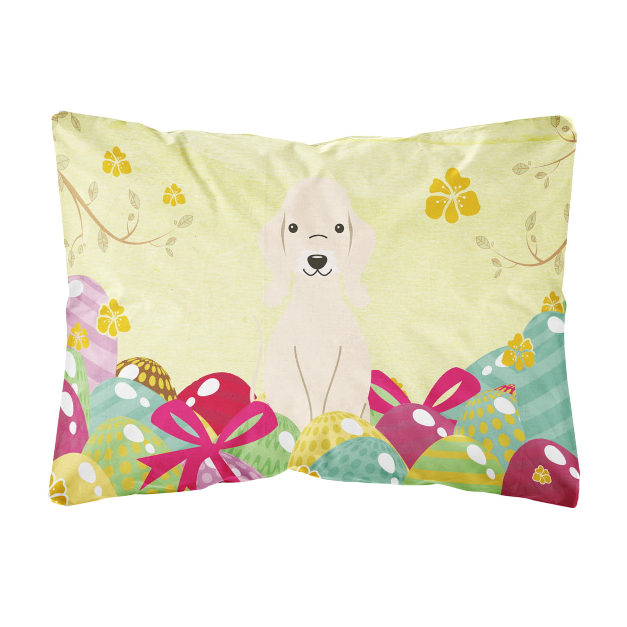 Easter Eggs Bedlington Terrier Sandy Canvas Fabric Decorative Pillow