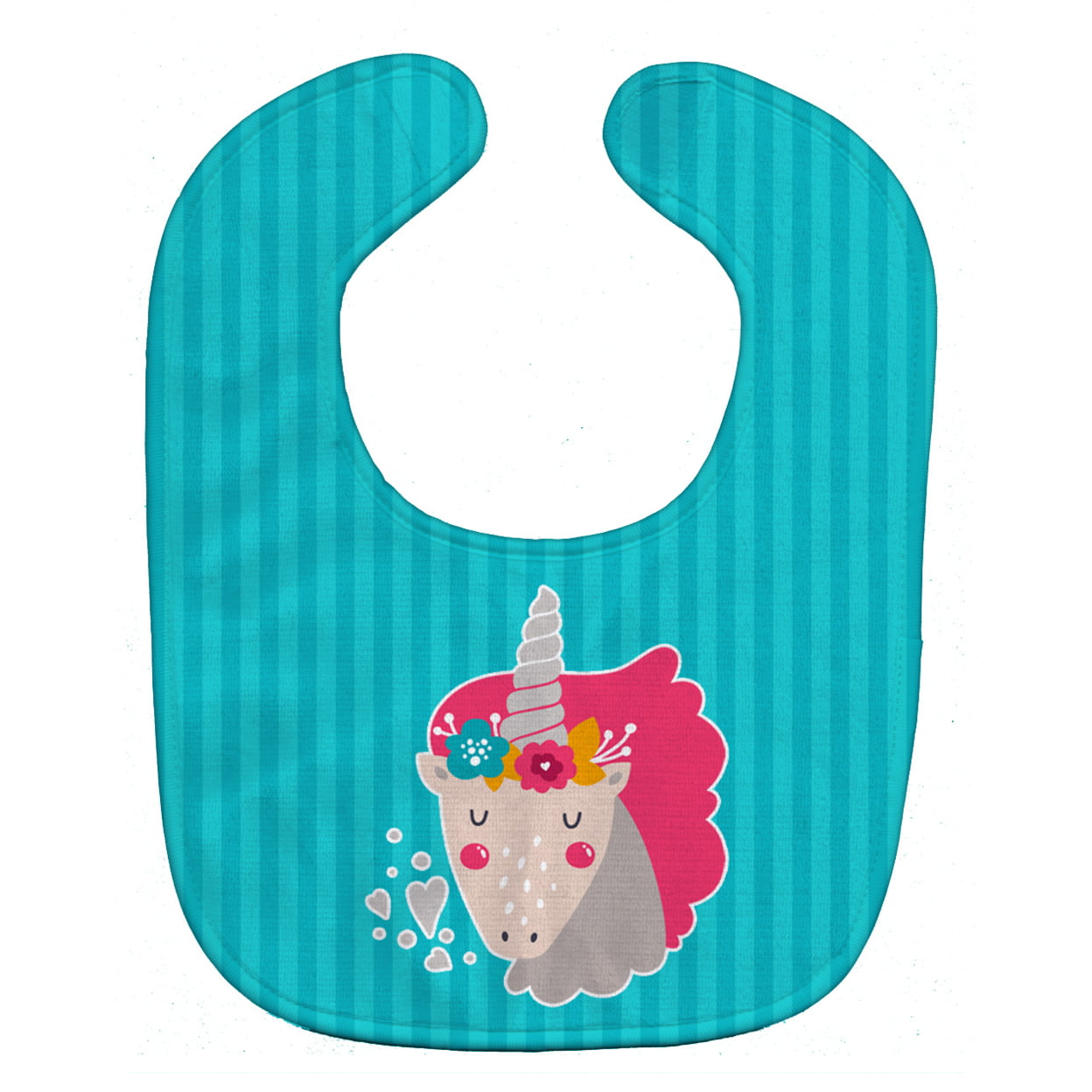 Unicorn Blue Stripes Baby Bib