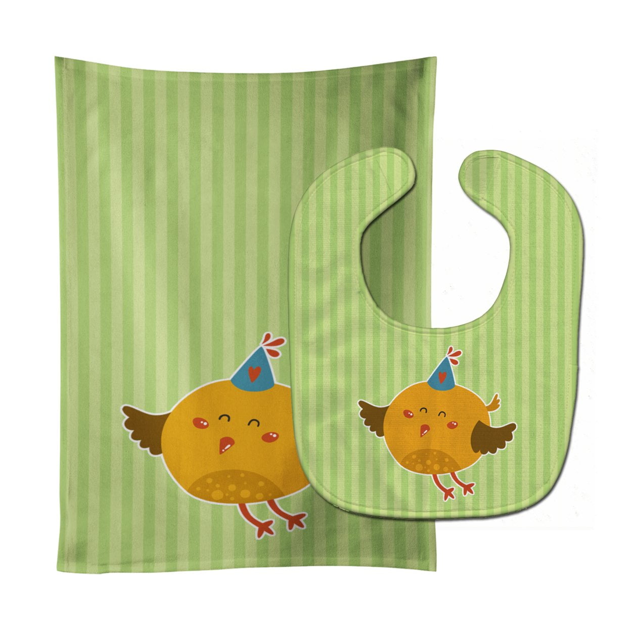 Birthday Bird Baby Bib & Burp Cloth
