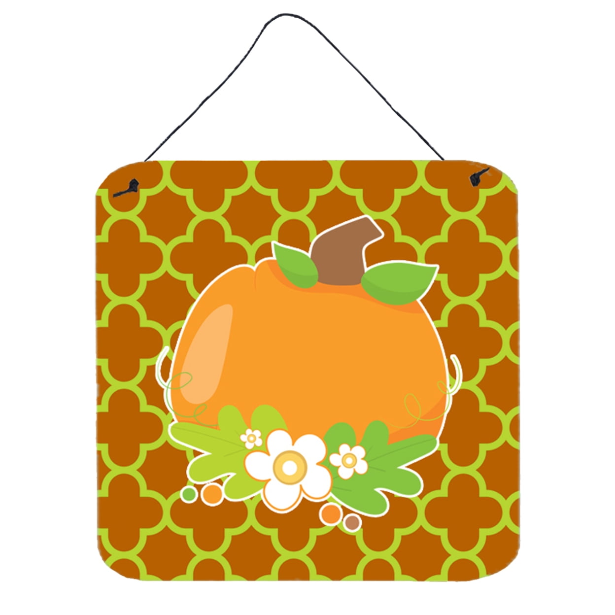 Fall Pumpkin Orange Quatrfoil Wall or Door Hanging Prints