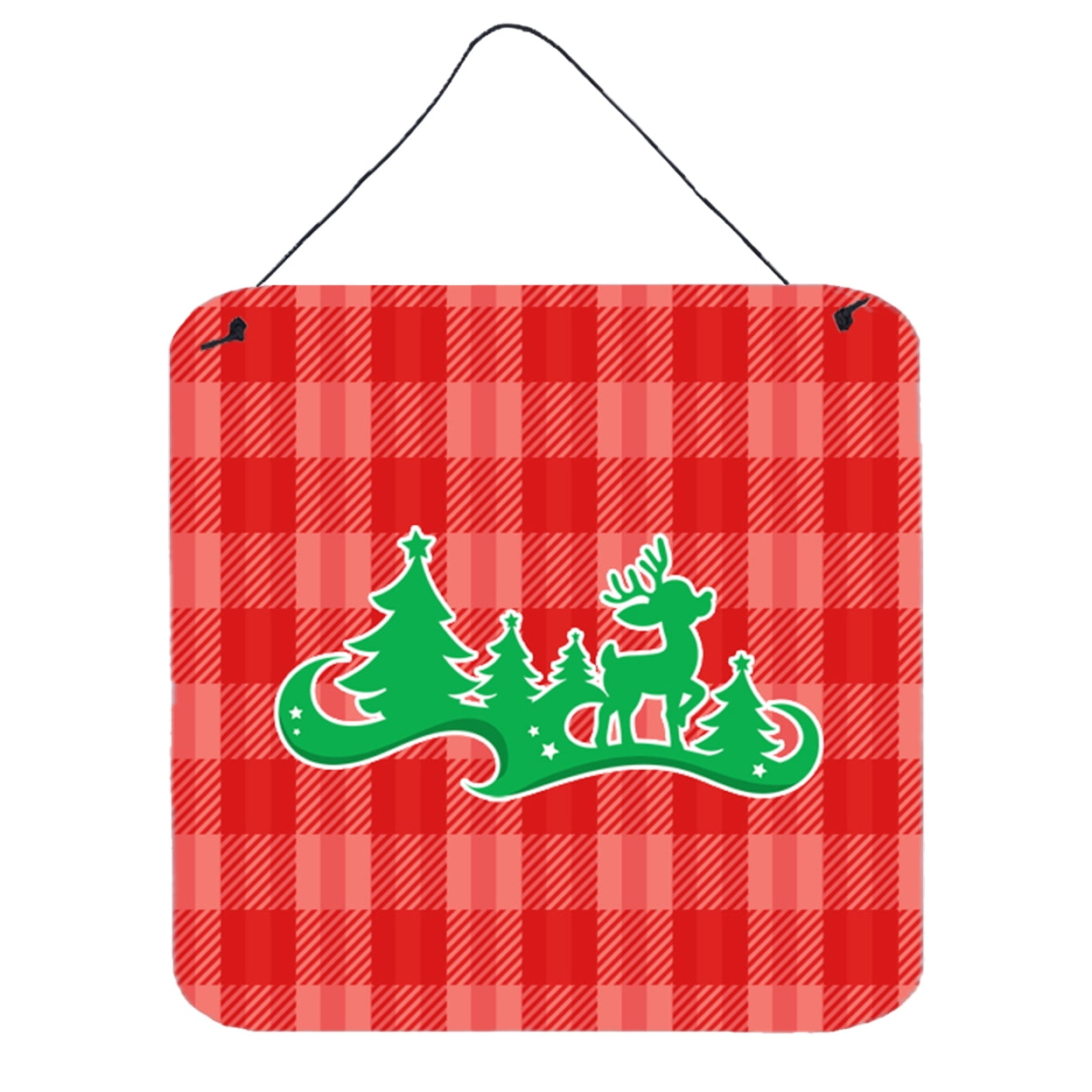 Christmas Tree Reindeer Red Wall or Door Hanging Prints