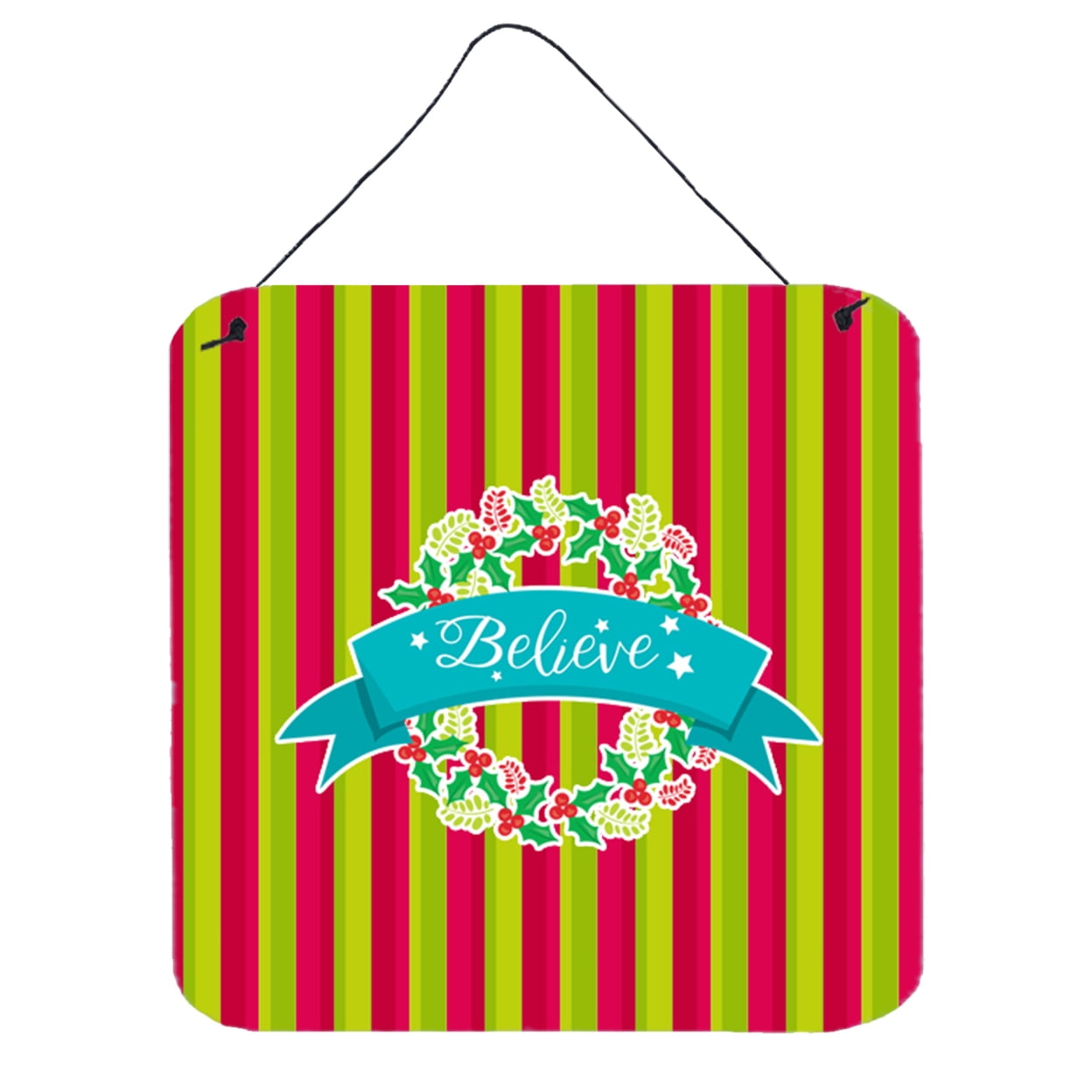 Christmas Wreath Believe Wall or Door Hanging Prints