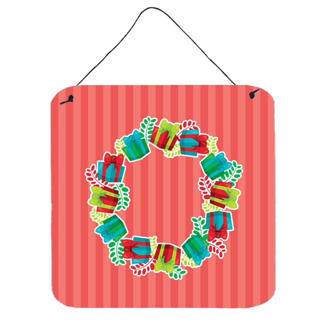 Christmas Wreath Presents Wall or Door Hanging Prints