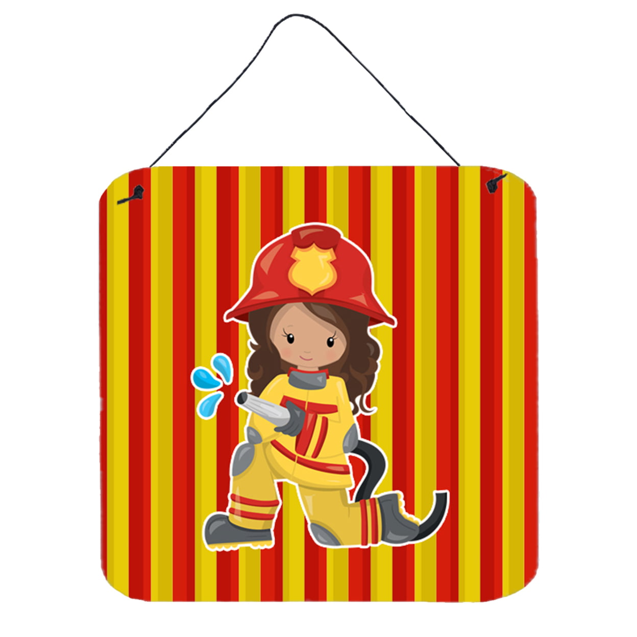 Fireman Girl Wall or Door Hanging Prints