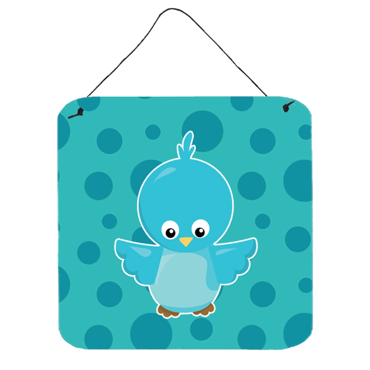 Bird on Blue Polkadots Wall or Door Hanging Prints