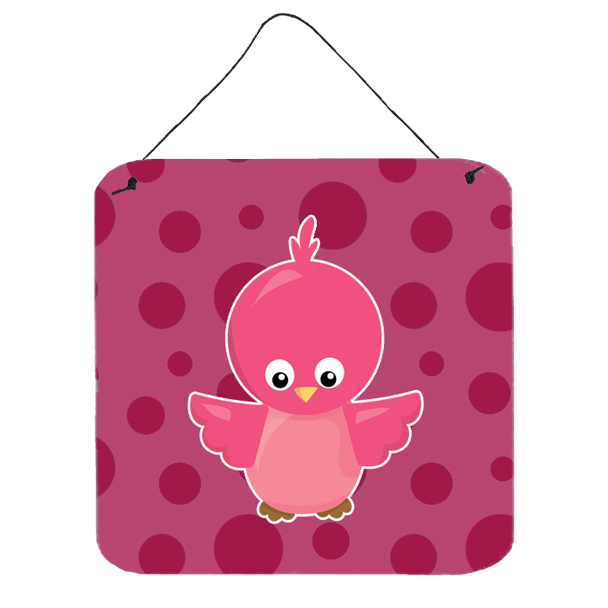 Bird on Pink Polkadots Wall or Door Hanging Prints