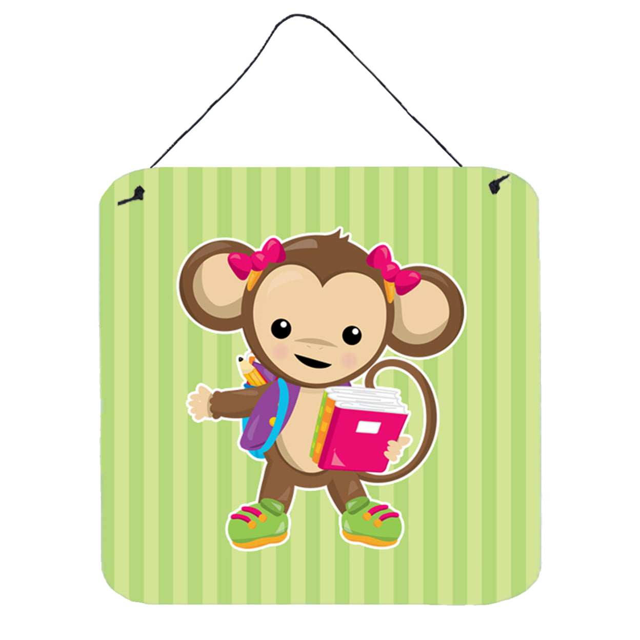 Monkey Going to School Wall or Door Hanging Prints