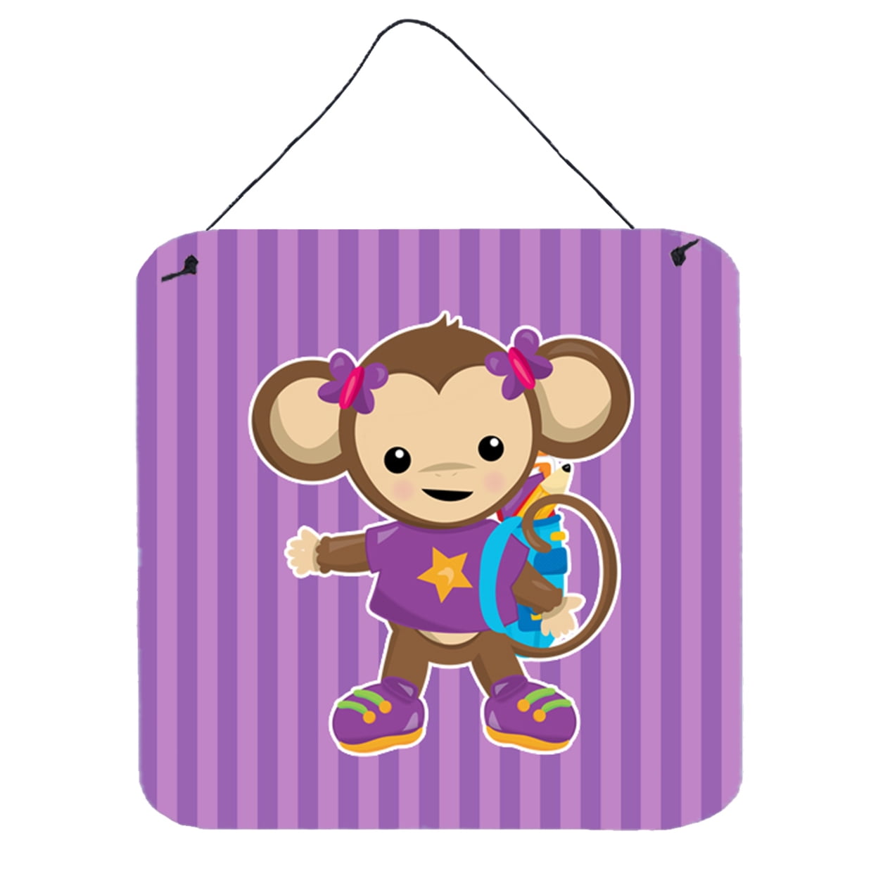 Monkey with Backpack Wall or Door Hanging Prints