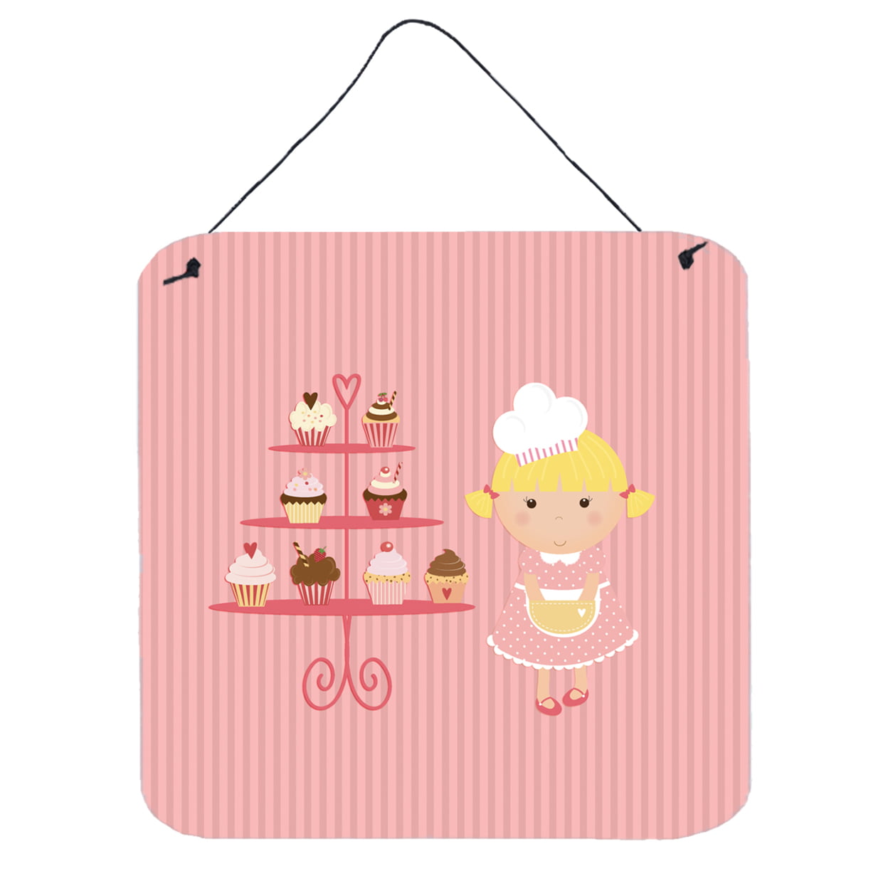 Cupcake Baker Blonde Pink Wall or Door Hanging Prints