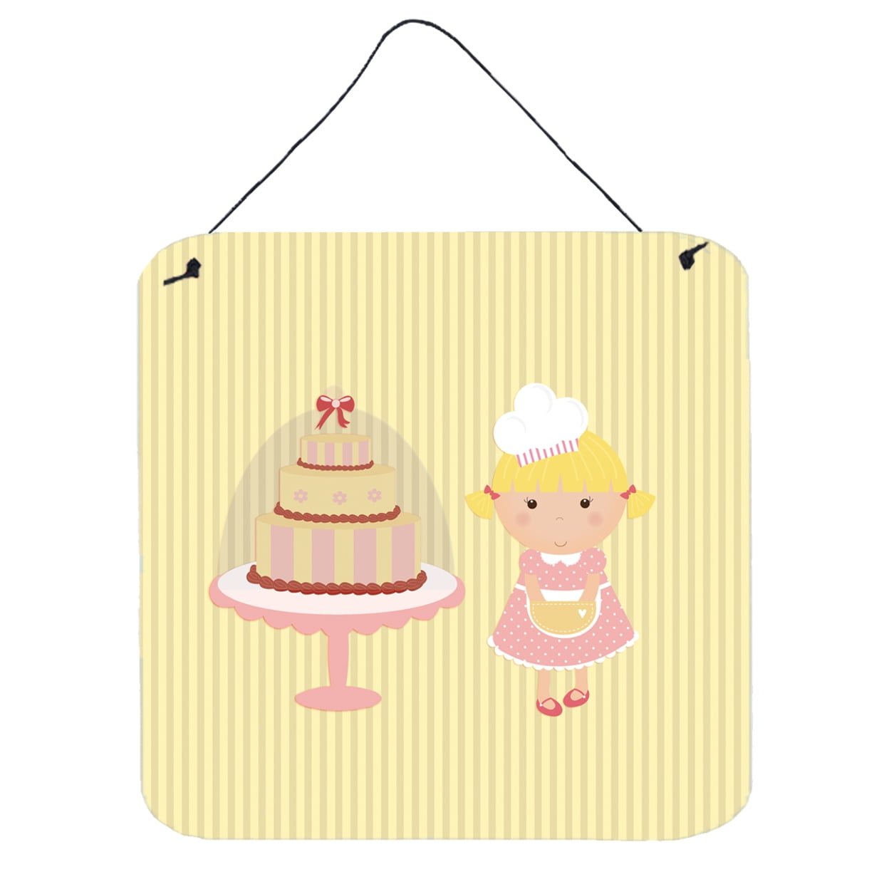 Cake Baker Blonde Yellow Wall or Door Hanging Prints