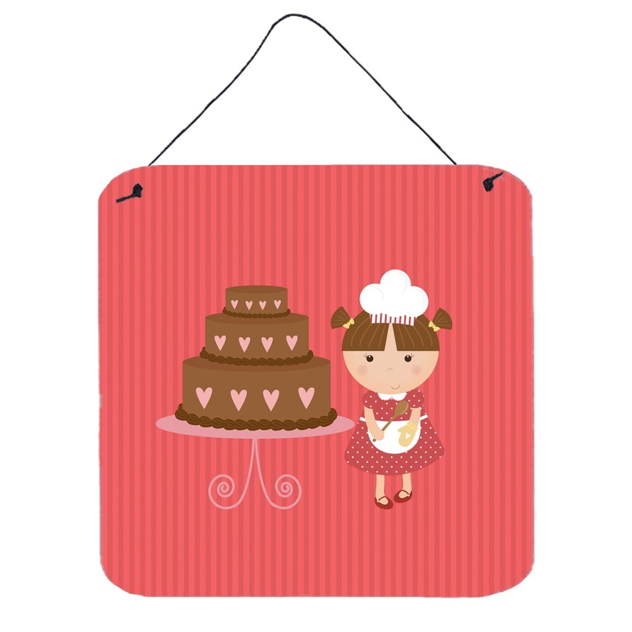 Valentines Cake Baker Brunette Wall or Door Hanging Prints