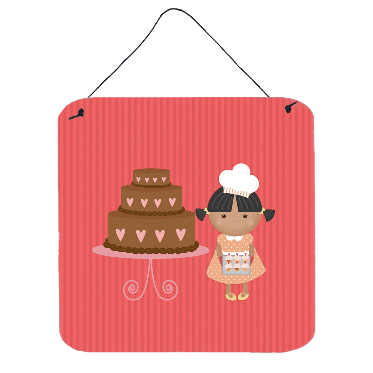Valentines Cake Baker African American Wall or Door Hanging Prints