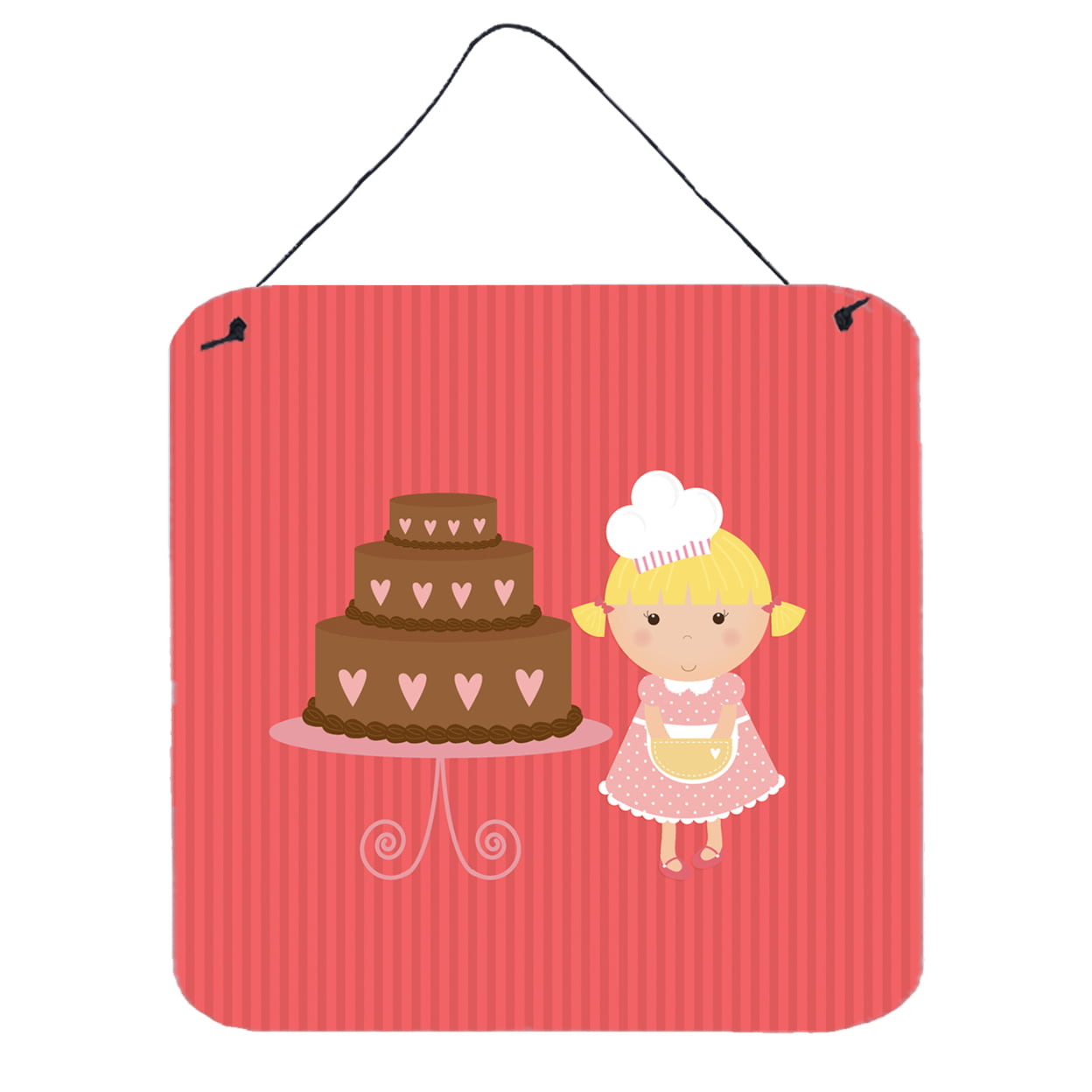 Valentines Cake Baker Blonde Wall or Door Hanging Prints