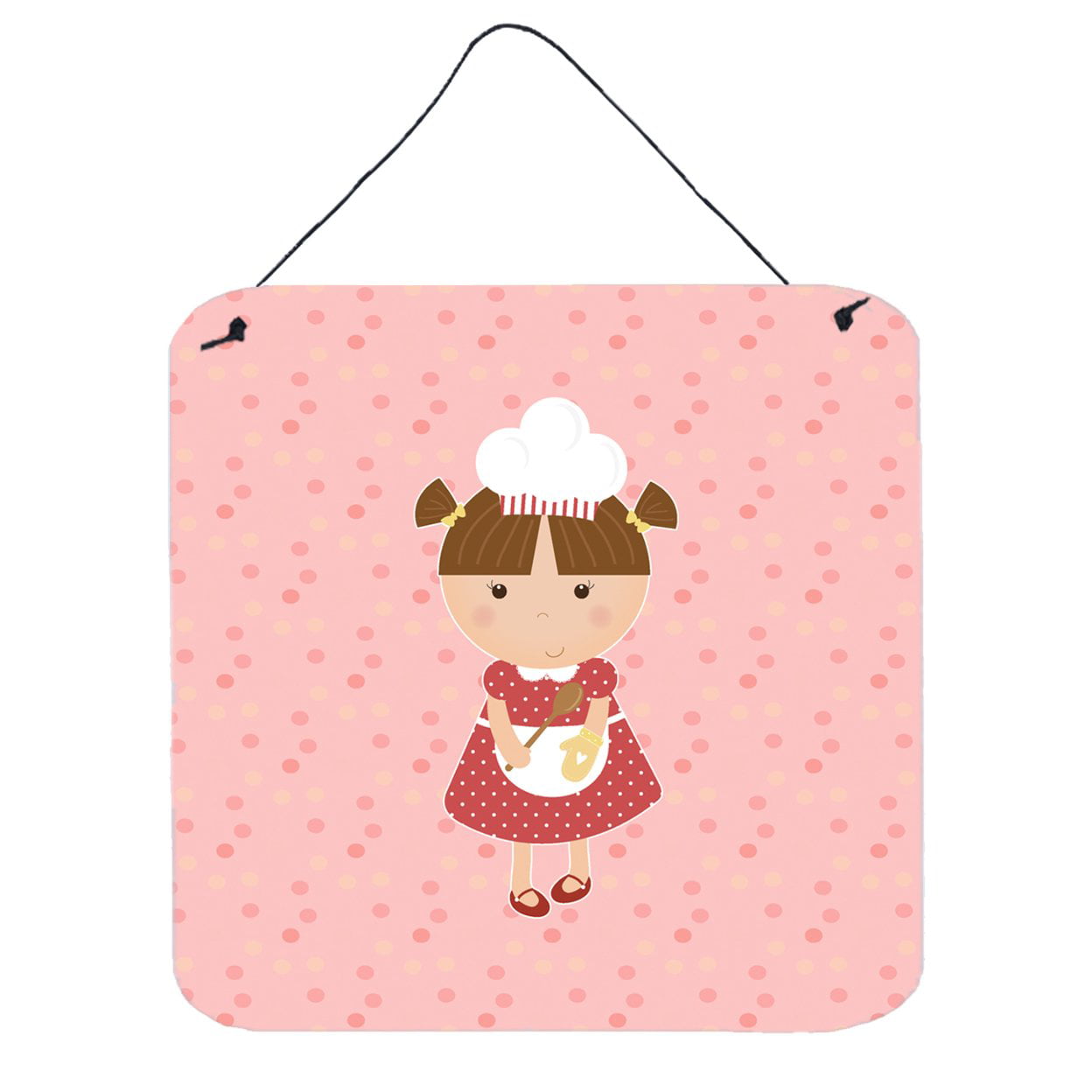 Baker Brunette on Pink Wall or Door Hanging Prints