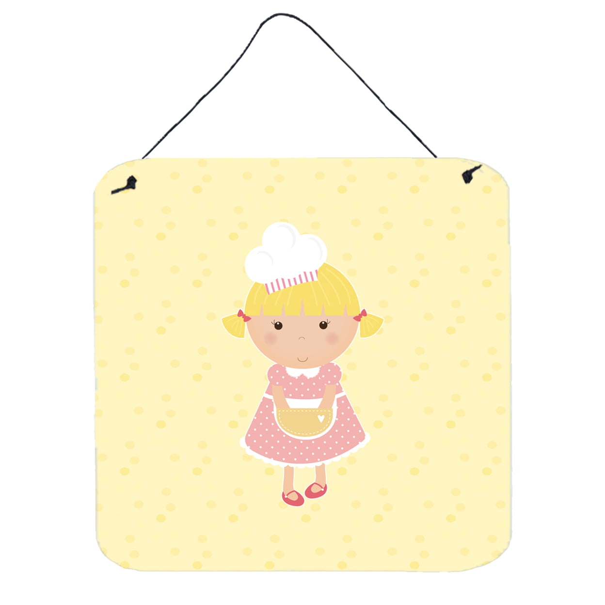 Blonde Baker on Yellow Wall or Door Hanging Prints